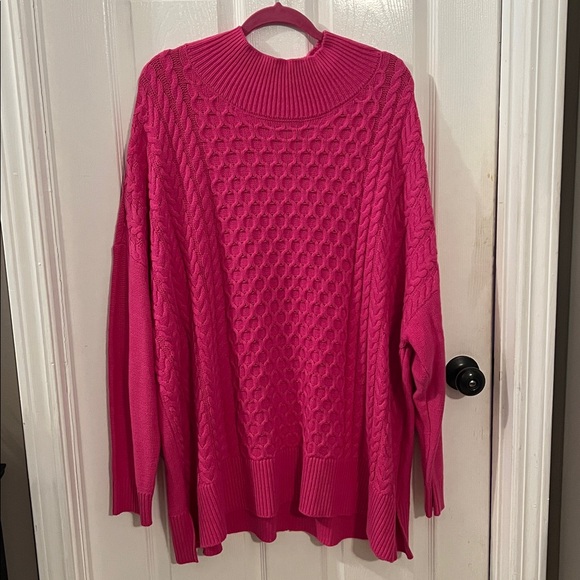 Crown & Ivy Pink Cowl Neck Sweater - Picture 1 of 2